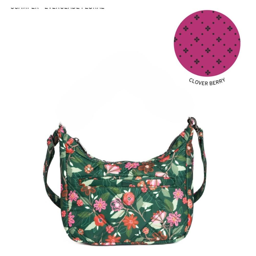 Lug Scamper Crossbody Bag Everglade Floral Spring Flowers Lightweight